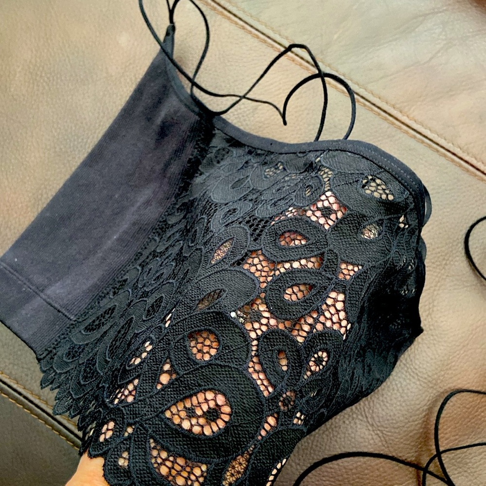 Black bralettes (2) w/lace back. Size S & size L. NWOT. - Picture 2 of 8